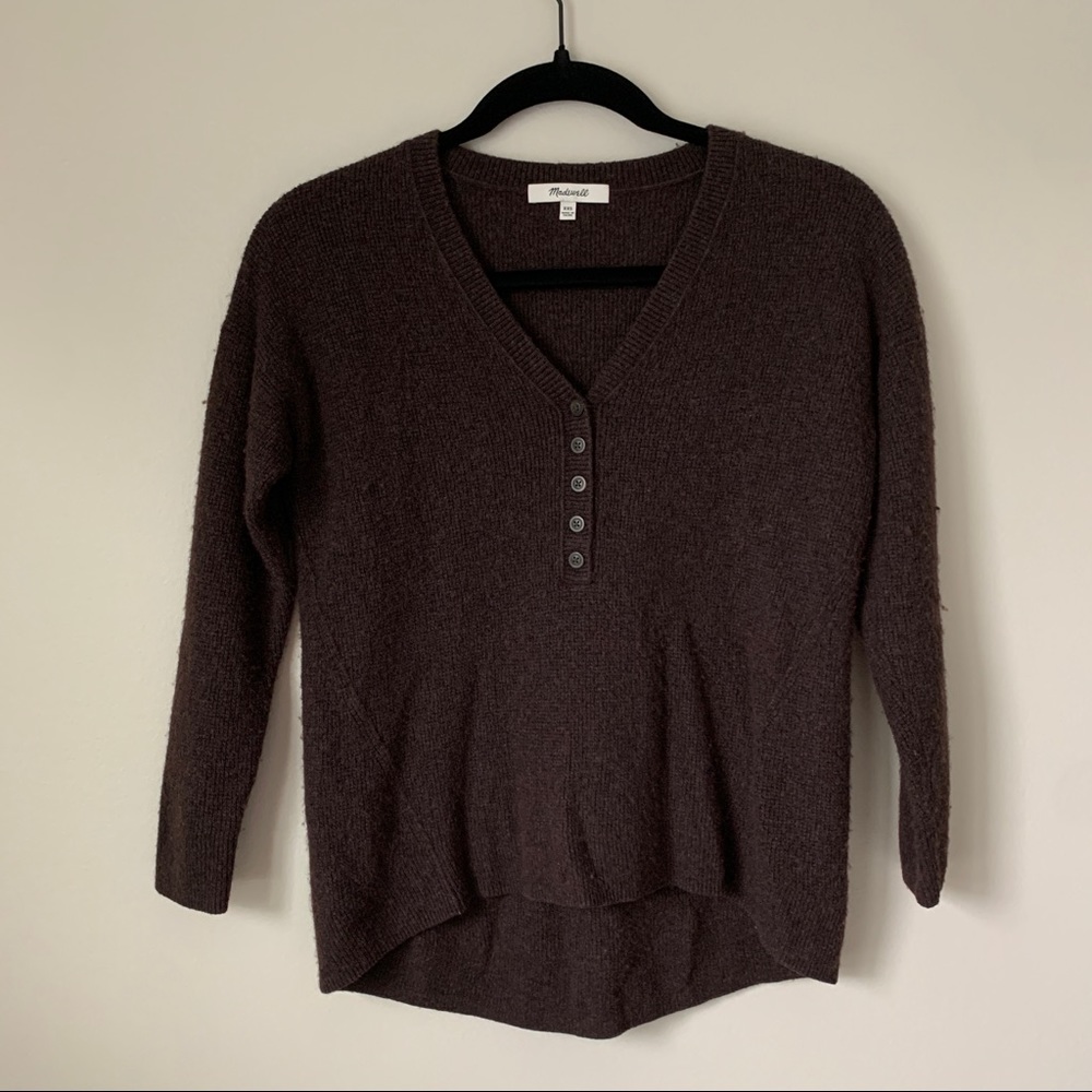 madewell brown long sleeve sweater